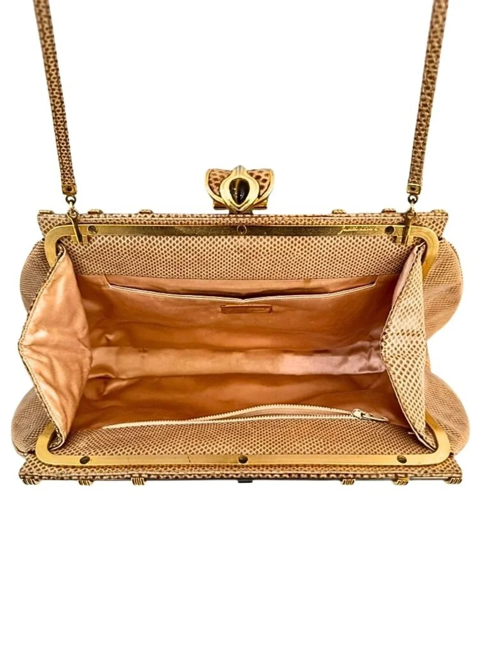 ✨ RARE ARCHIVAL PIECE ✨ Authentic Vintage 1980s Judith Leiber Lizard Skin Clutch